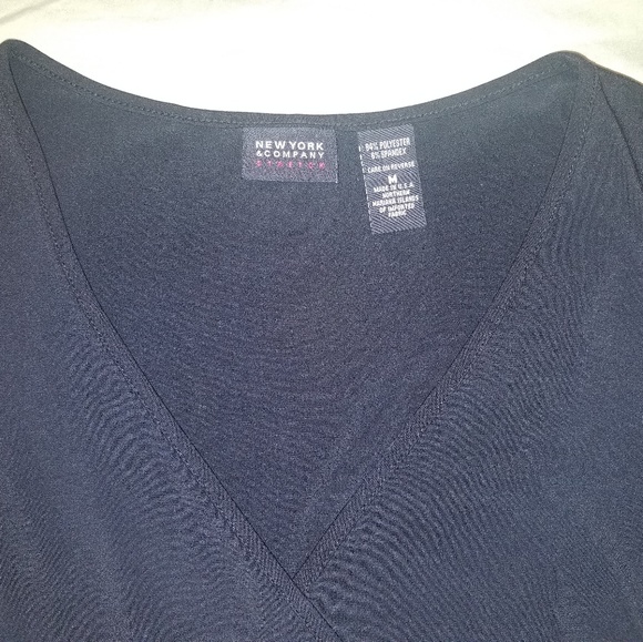 2 Med Blouses - Black V Neck - Lilac Sweater Top - Picture 8 of 8